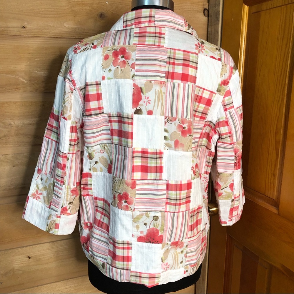 Quilted patchwork shacket w/ 3/4 length sleeves K… - image 9